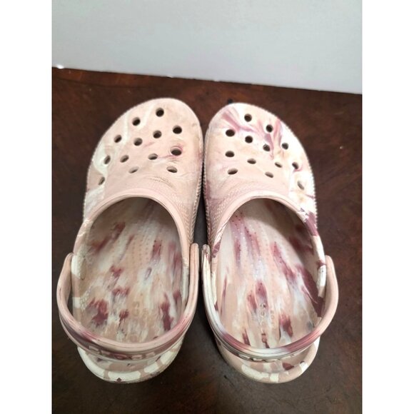 Crocs Girls Classic Clog Sandals Pink Beige Tie-Dye Slip-On Lightweight Water-Re - Picture 4 of 9